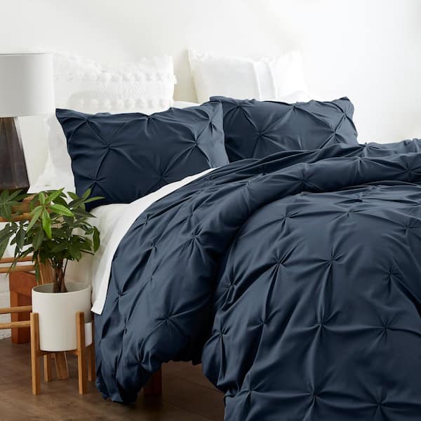 Luxurious Soft Velvet Navy Blush 4 pcs Full Queen Comforter set Twin XL 3 pcs 