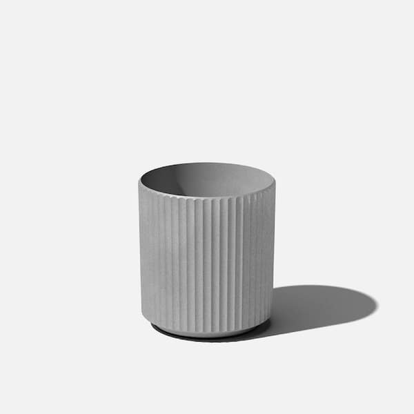 Veradek Demi 12 in. Round Gray Plastic Planter