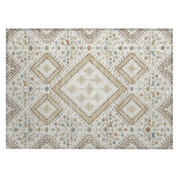 Chantille Machine Washable Indoor/Outdoor Abstract ACN2459 Ivory 2 ft. x 3 ft. Accent Rug