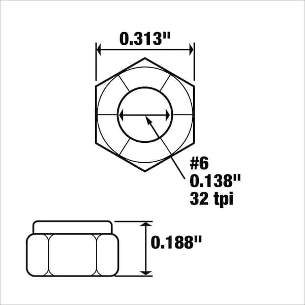 Everbilt #6-32 Stainless Steel Nylon Lock Nut (4-Pack) 826041