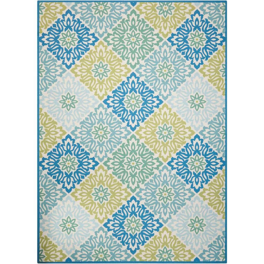 Waverly Sweet Things Marine 10 ft. x 13 ft. Geometric Farmhouse Indoor