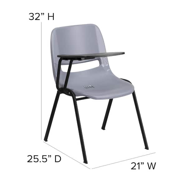 Flash Furniture Gray Ergonomic Shell Chair with Right Handed Flip