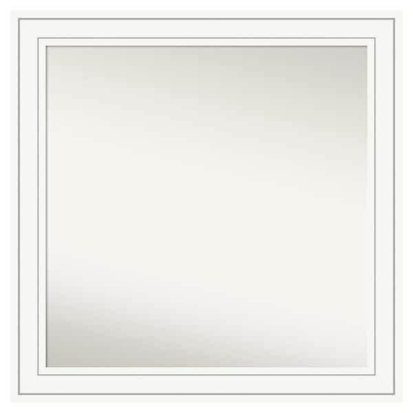 Amanti Art Craftsman White 31 in. x 31 in. Custom Non-Beveled Satin Wood Framed Bathroom Vanity Wall Mirror