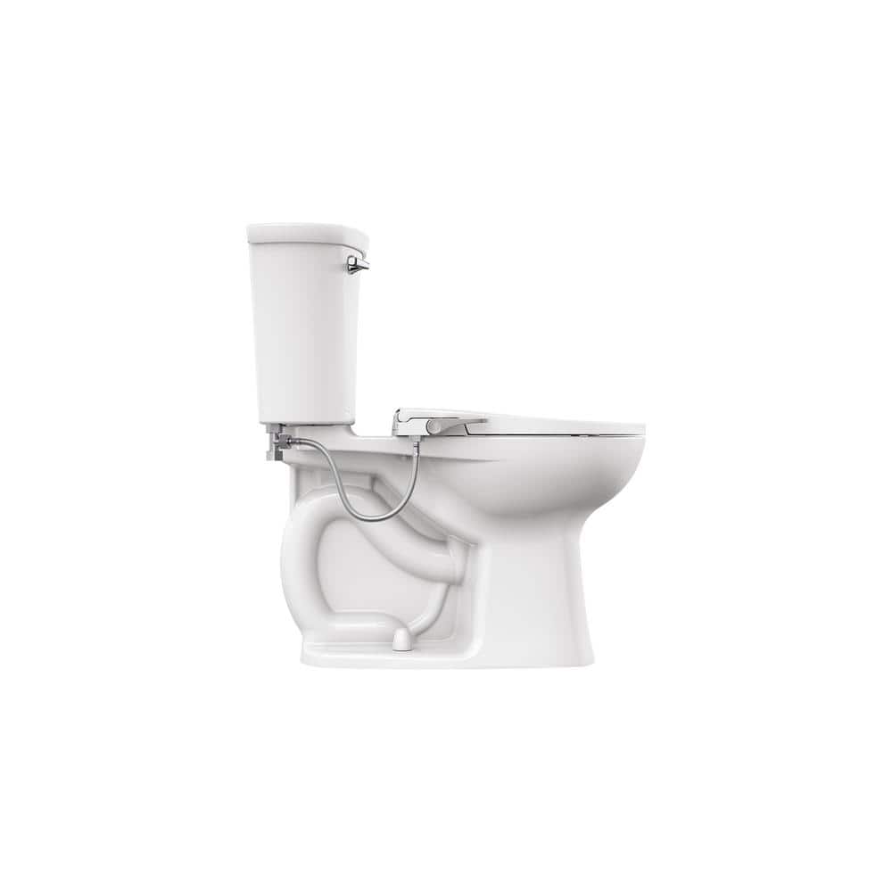 White Slim Non-Electric Bidet Seat with Ergonomic Handle