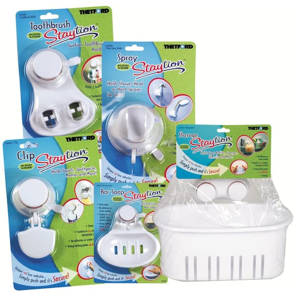 RV Trailer Camper Bathroom Combination Staytion Suction Kit for RV or Boat