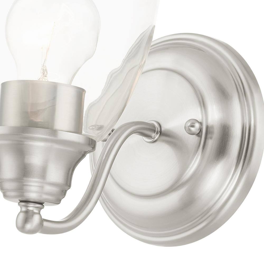 Montgomery 7'' Brushed Nickel Dimmable Vanity Sconce with Clear Glass