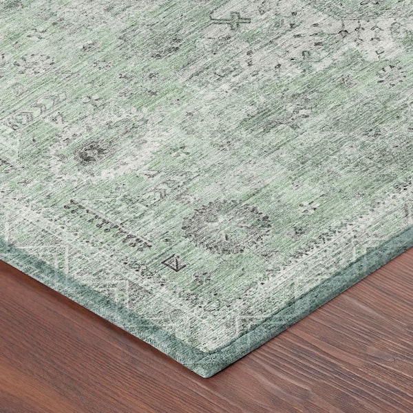 Chantille Machine Washable Indoor/Outdoor Abstract ACN2809 Mint 3 ft. x 5 ft. Area Rug