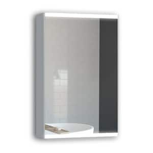 20 in. W x 26 in. H x 5 in. D Rectangular Frameless Silver Surface Mount Medicine Cabinet with Mirror with LED Light