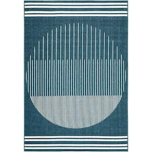 Alfresco Teal Doormat 2 ft. x 4 ft. Indoor/Outdoor Area Rug