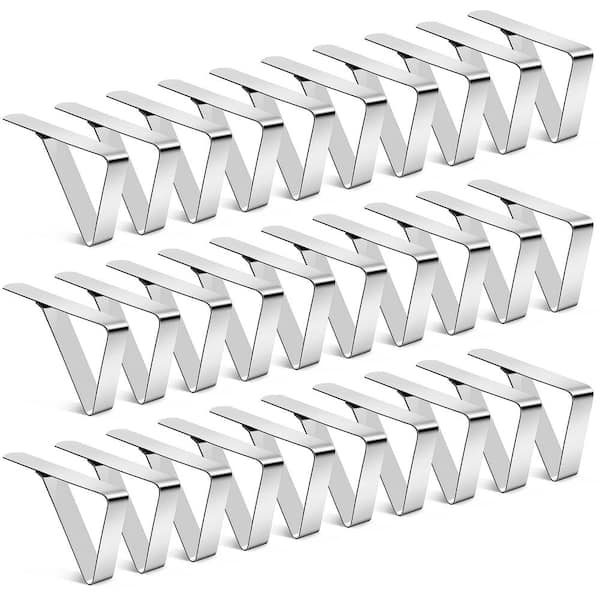 Angel Sar Stainless Steel Picnic Tablecloth Clips for Outdoor Camping (30-Pack)