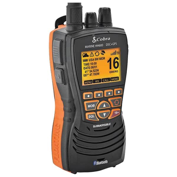 Cobra MRHH600 GPS Floating Bluetooth VHF Handheld Marine Radio