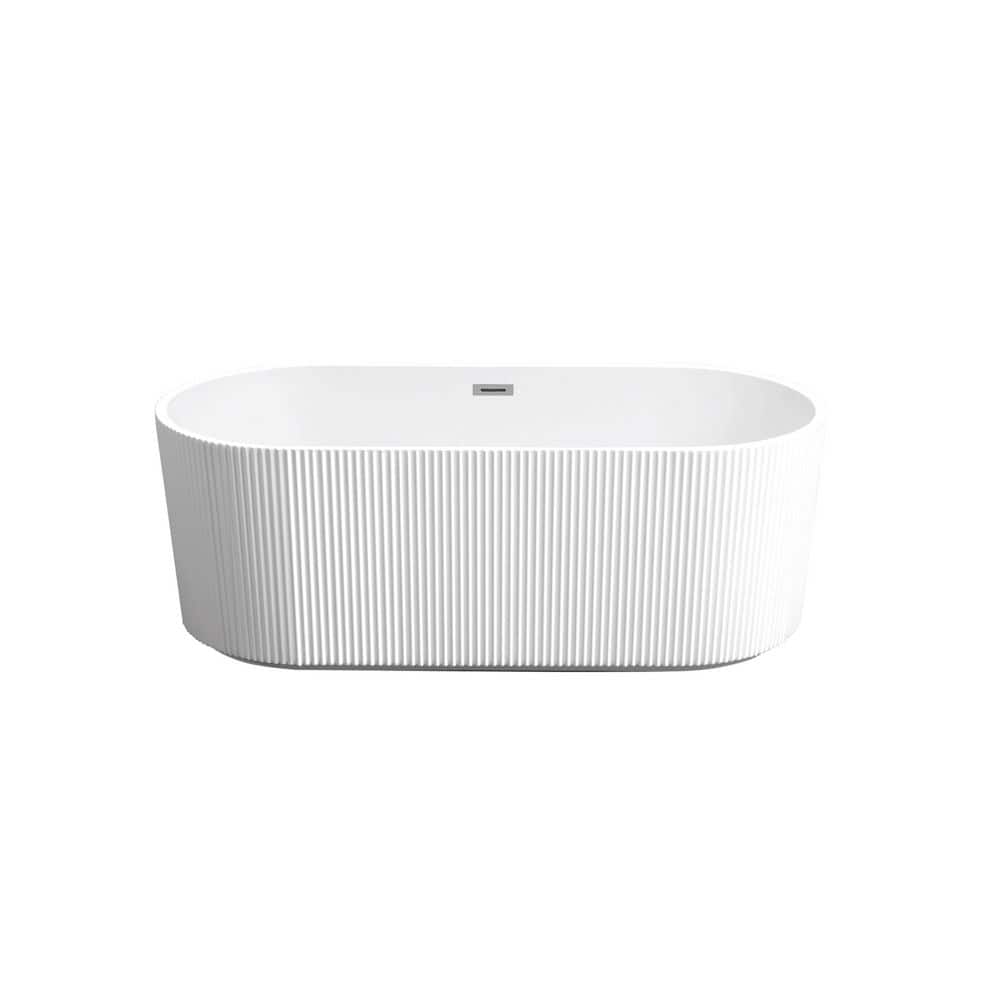 67 in. x 31.5 in. Acrylic Freestanding Soaking Bathtub with Center Drain in Gloss White Durable Construction price history on PriceWatchPro