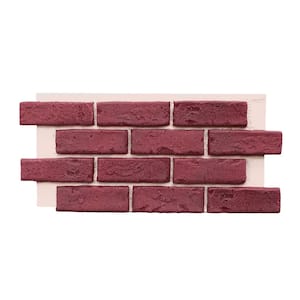 12 in. x 22-1/4 in. Deep Red Brick Veneer Siding Half Panel