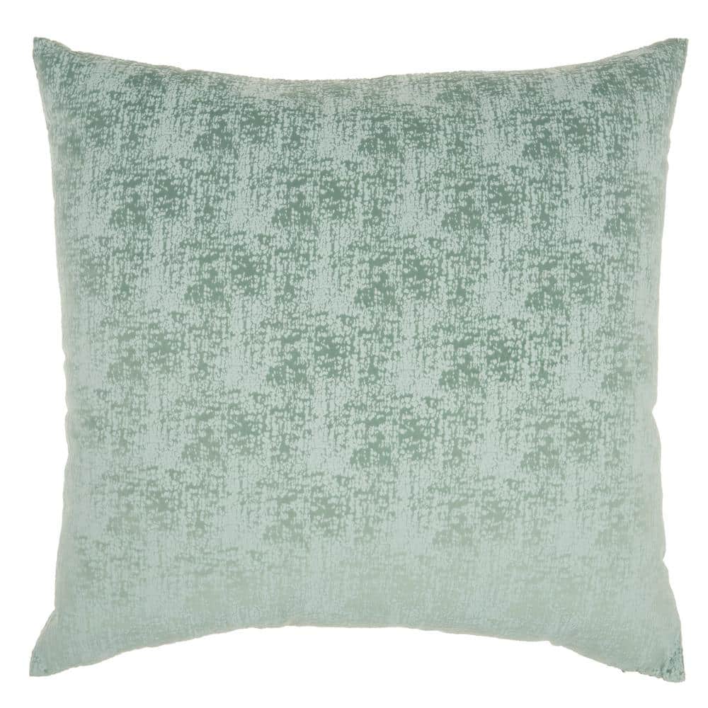 Celadon Green Abstract Velvet 22" Square Throw Pillow