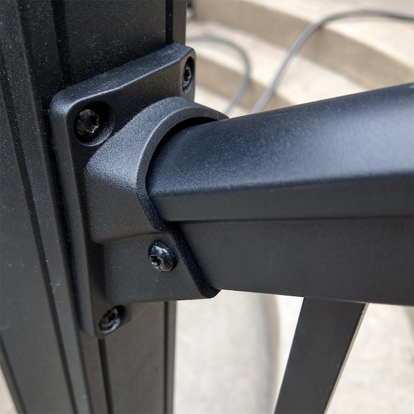 Weatherables Stanford Textured Black Aluminum Stair Railing Bracket Kit (4-Piece)