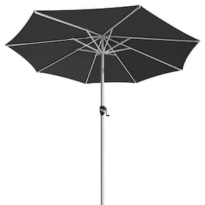 9 ft. Aluminum Outdoor Market Umbrella Patio Umbrella, 60 Months Fade-Resistant and Push Button Tilt in Carbon