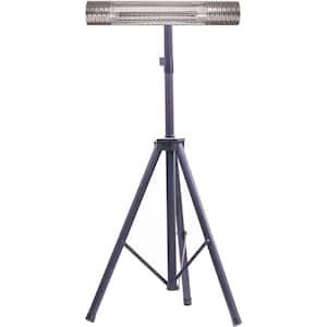 30.7 in. 1500-Watt Infrared Electric Patio Heater with Remote Control and Tripod Stand in Silver/Black