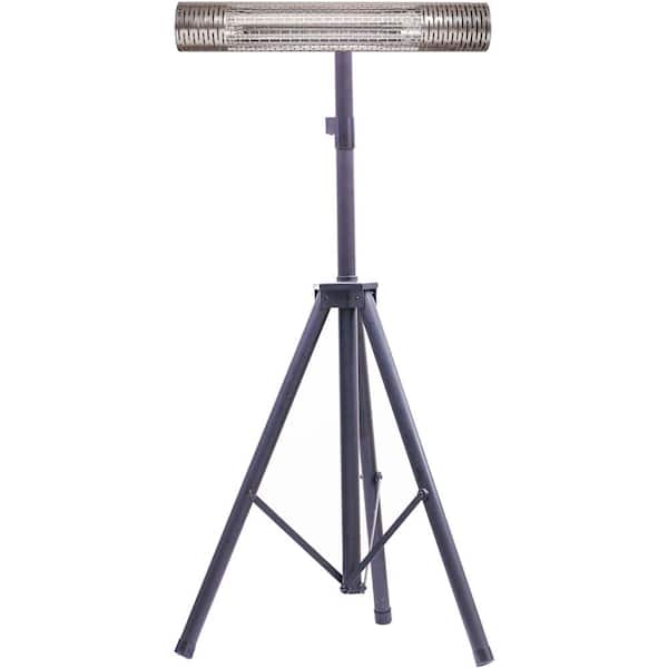 Hanover 30.7 in. 1500-Watt Infrared Electric Patio Heater with Remote Control and Tripod Stand in Silver/Black
