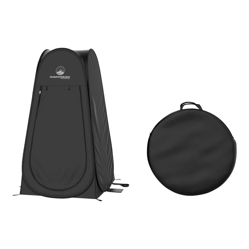 Black Portable Pop Up Privacy Tent with Zippered Door