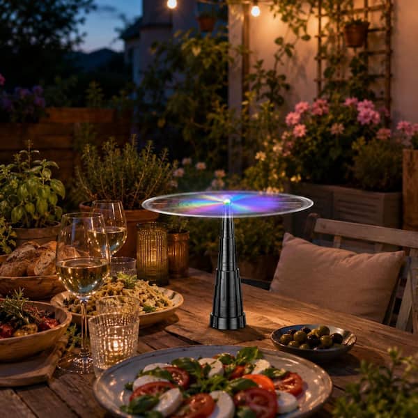 10.83 in. Indoor/Outdoor Fly Repellent Fan for Fly Control with LED Light Tabletop Design (4-Pack)