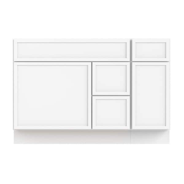 48 in. W x 21 in. D x 32.5 in. H Bath Vanity Cabinet without Top in White (Unassembled)