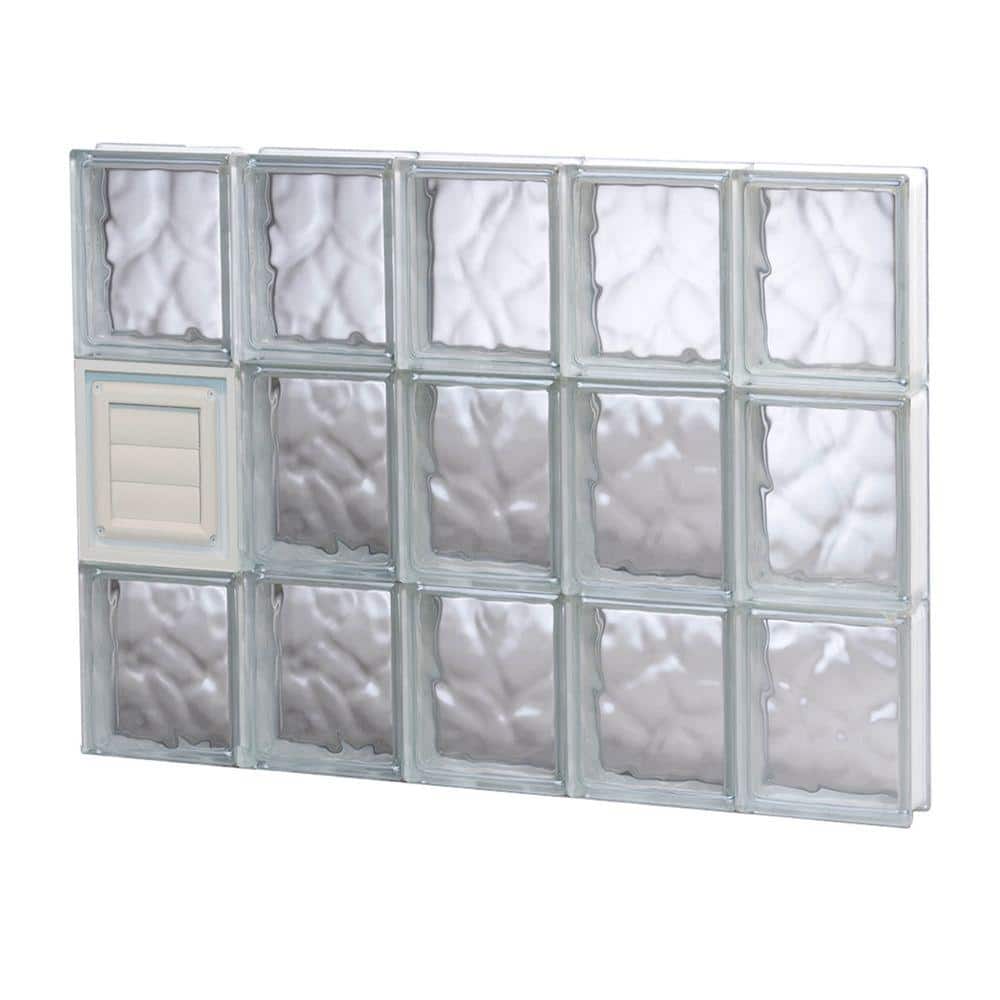 Clearly Secure 28.75 in. x 23.25 in. x 3.125 in. Frameless Wave Pattern ...