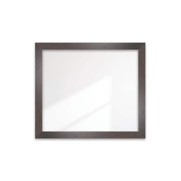 BrandtWorks Modern Farmhouse Dark Brown Accent Framed Wide Wall Mirror 40 in. W x 46 in. H