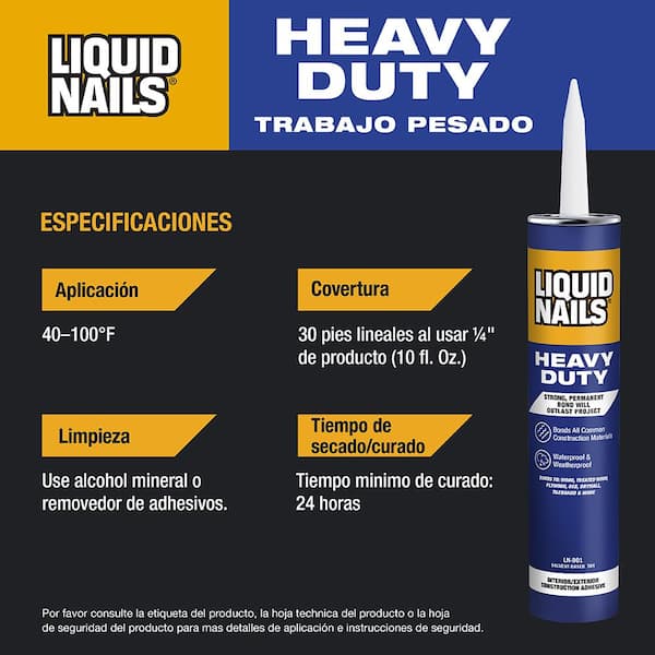 Liquid Nails - Heavy Duty 10 oz. White Low VOC Construction Adhesive