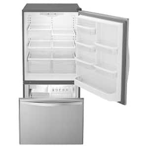 22 cu. ft. Bottom Freezer Refrigerator in Stainless Steel with Spill Guard Glass Shelves