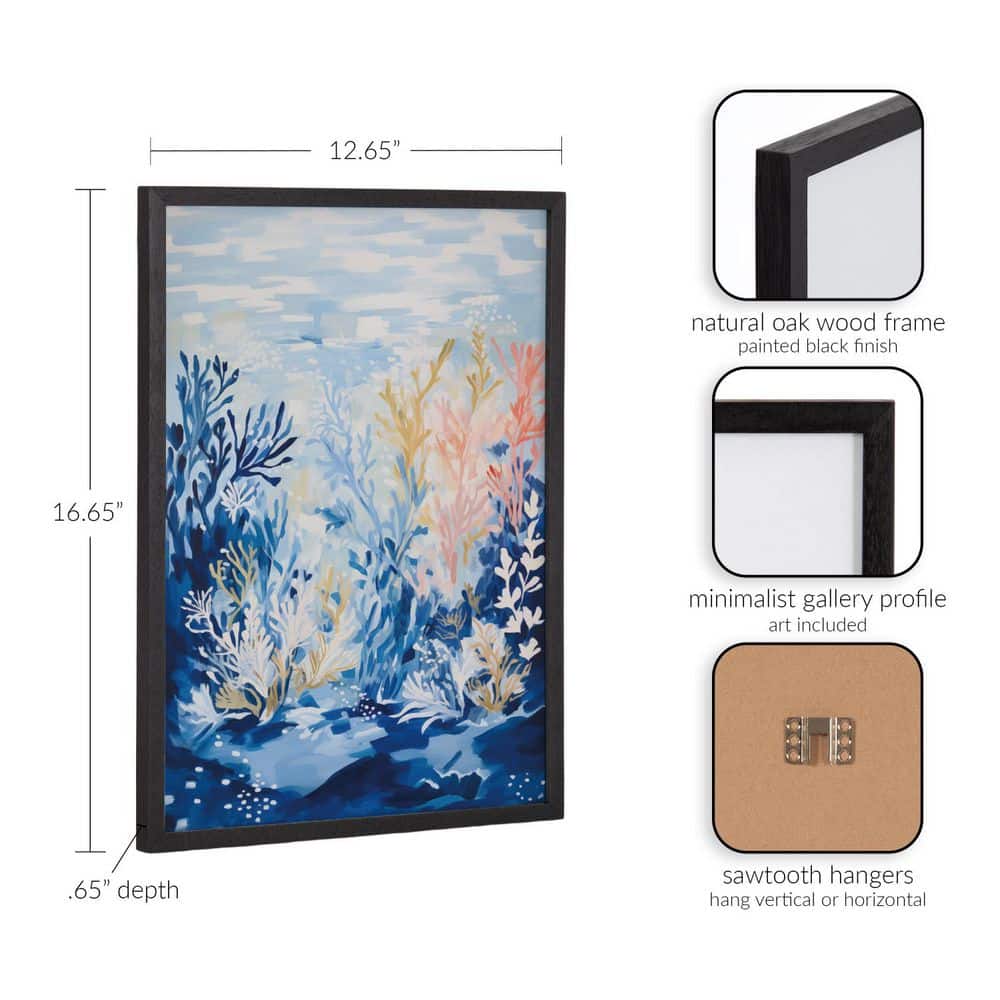 12" x 16" Black Framed Underwater Ocean Landscape Print