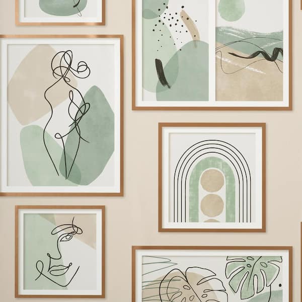 Fine Decor Krasner Neutral Gallery Paper Wallpaper
