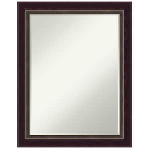 Signore Bronze 22.25 in. x 28.25 in. Petite Bevel Classic Rectangle Wood Framed Wall Mirror in Bronze