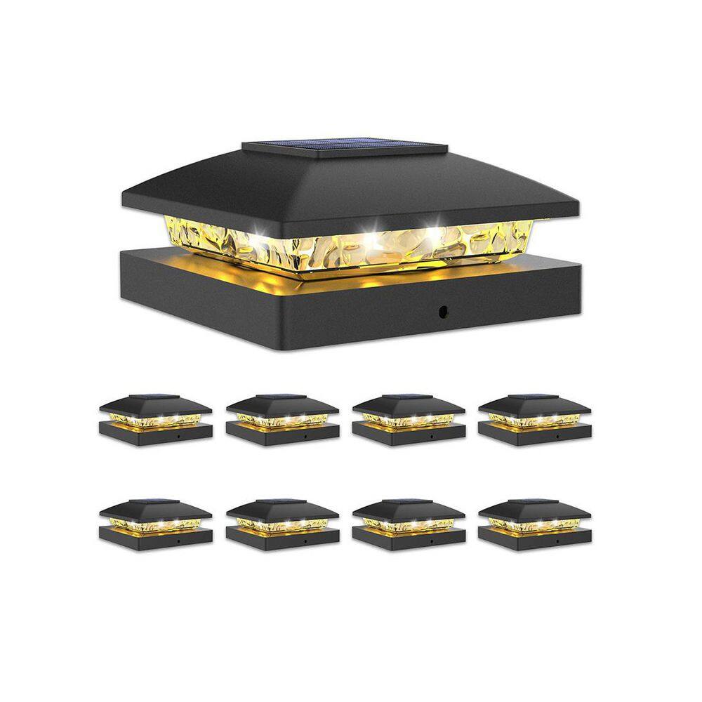 4.3 L x 4.3 W x 2 H Black Plastic Screw Mounted Fence Post Garden Deck Waterproof Warm White Light 8-Pack price history on PriceWatchPro