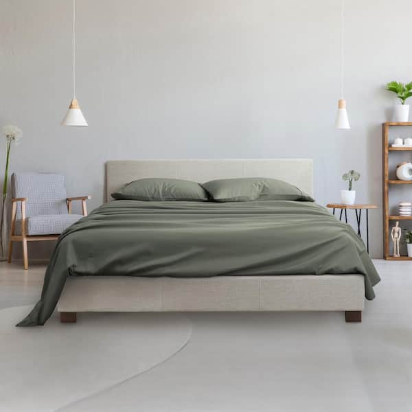 Unbranded 4-Piece Green Solid Microfiber Full Sheet Set