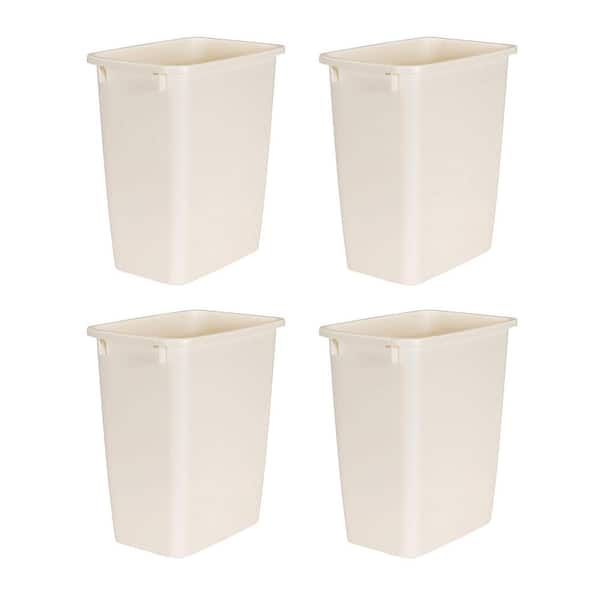 Rubbermaid 21 qt. Rectangular Kitchen Wastebasket Trash Can, Bisque (4-Pack)