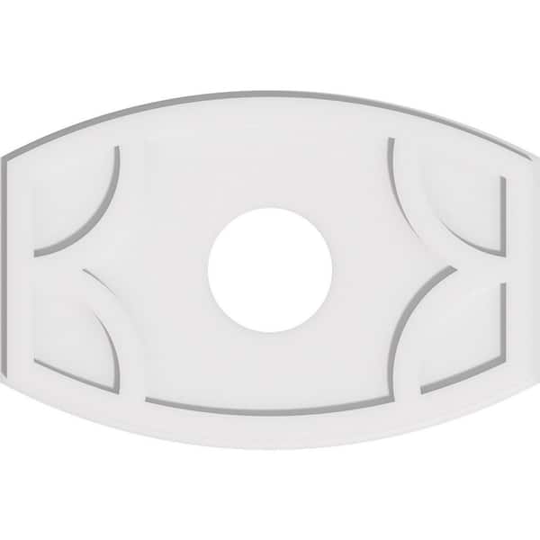Ekena Millwork 26 in. W x 17-3/8 in. H x 6 in. ID x 1 in. P Kailey Architectural Grade PVC Contemporary Ceiling Medallion
