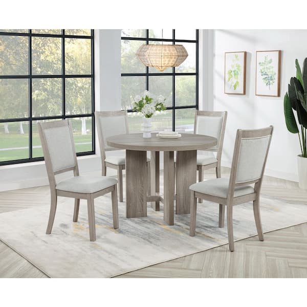 Best Master Furniture Fairmont Gray/Oak Twill Dining Chairs (Set