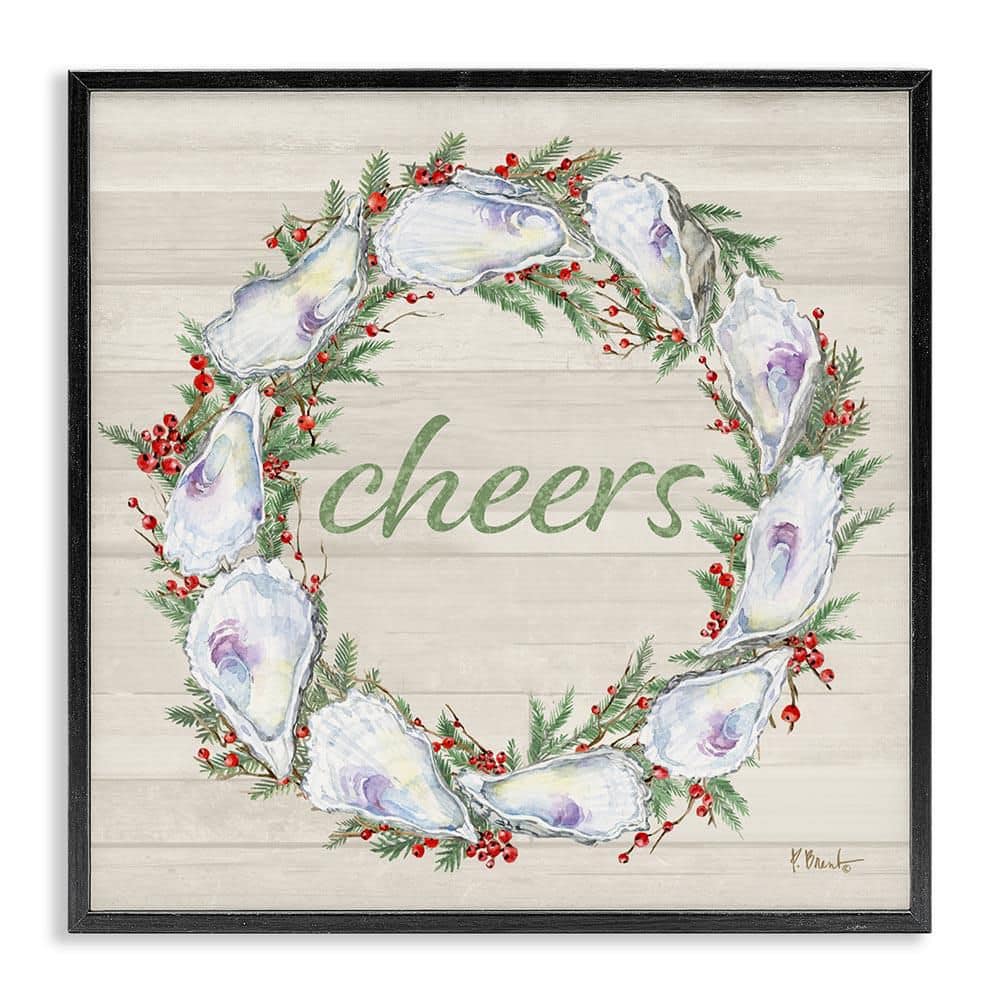 Shells & Holly Cheers by Paul Brent Black Framed Typography Giclee Art Print 17 in. x 17 in. price history on PriceWatchPro