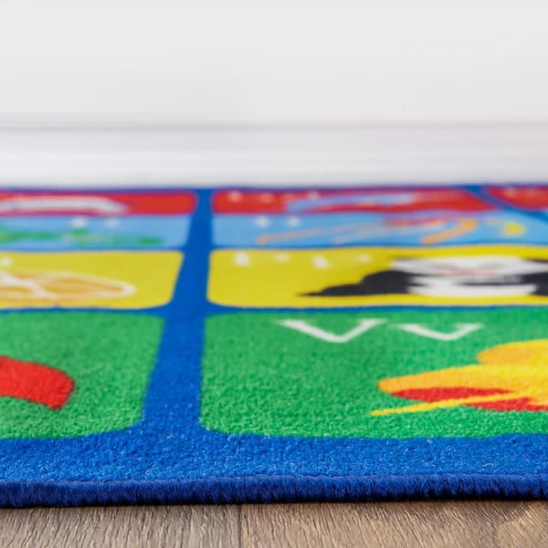 Kids Alphabet Multi 3 ft. x 5 ft. Educational Learning Non Slip Area Rug