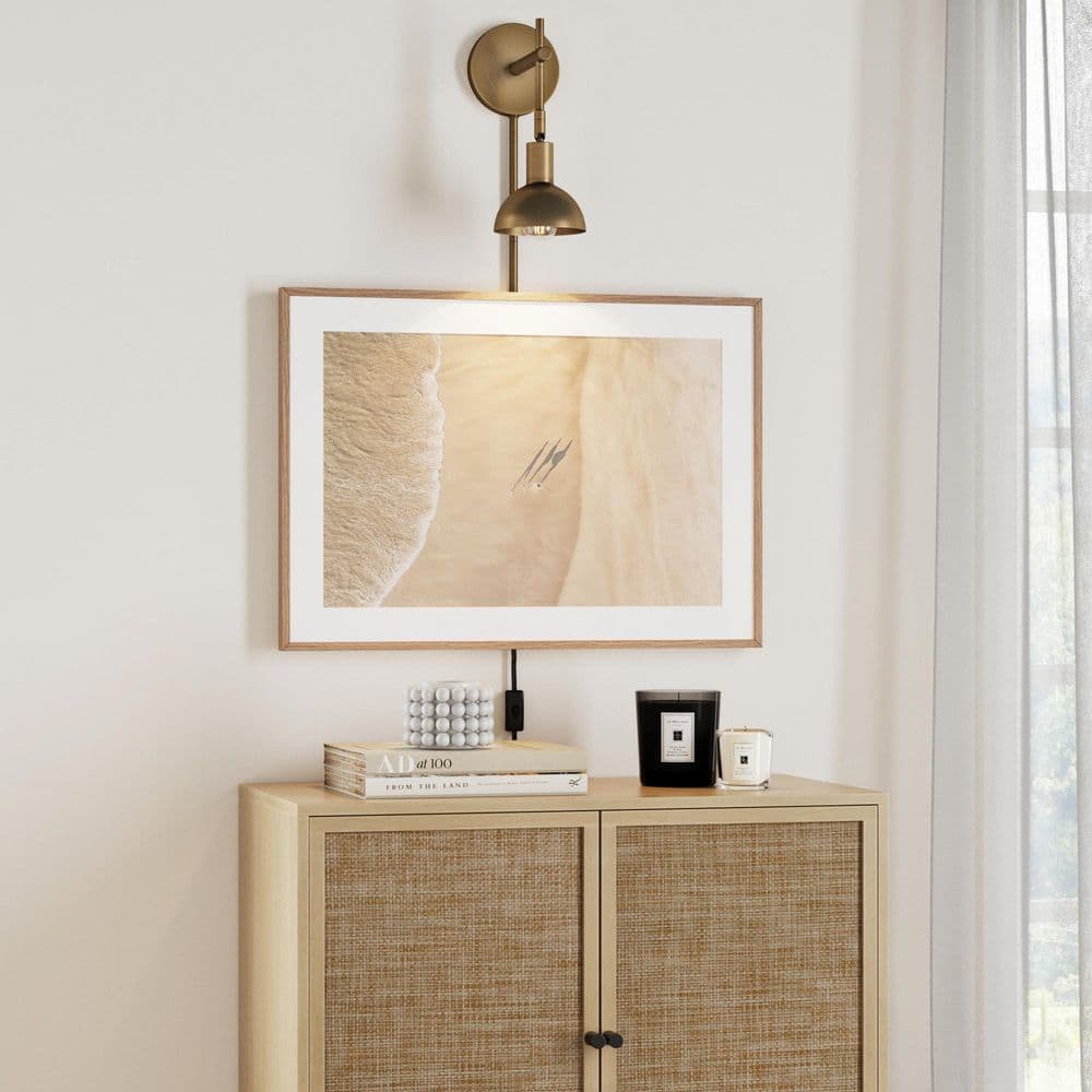 Tamlin Brass Adjustable Wall Sconce with Bell Shade