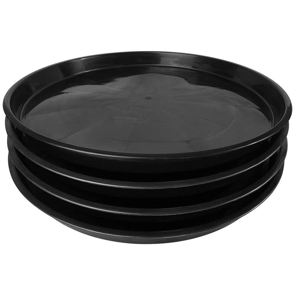 4-Pack 14 in. Black Heavy Duty Plastic Plant Saucer, Plastic Flower Pot Saucers Drip Water Trays, Large Plant Tray price history on PriceWatchPro