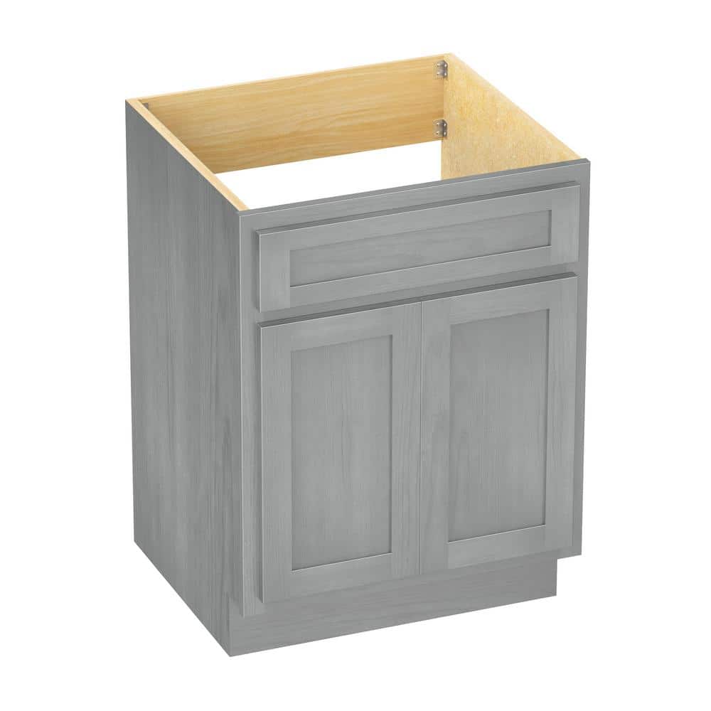 Silver 24" Double Shutter Door Bathroom Vanity Cabinet