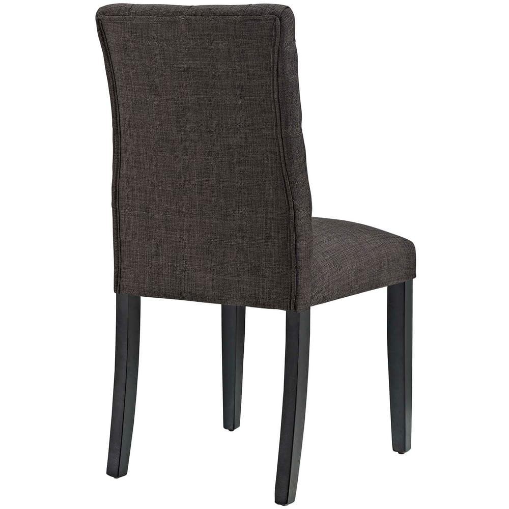 Brown Upholstered High Back Parsons Side Chair