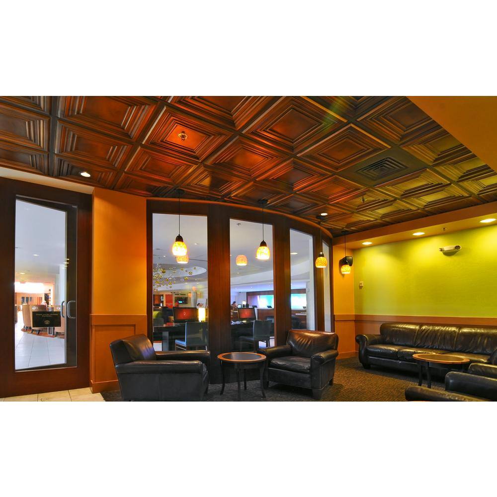 Washington Square Aged Copper 2 ft. x 2 ft. PVC Ceiling Tile