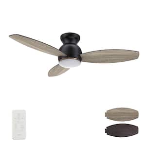 Arran 48 in. Color Changing Integrated LED Indoor Matte Black 10-Speed DC Ceiling Fan with Light Kit and Remote Control