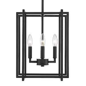 Tribeca 4-Light Black with Black Accents Chandelier