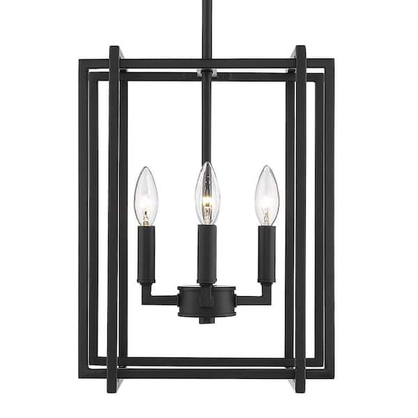 Tribeca 4-Light Black with Black Accents Chandelier