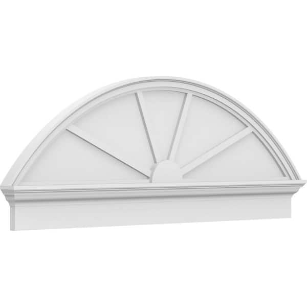 Ekena Millwork 2-3/4 in. x 58 in. x 21-3/8 in. Segment Arch 4-Spoke Architectural Grade PVC Combination Pediment Moulding
