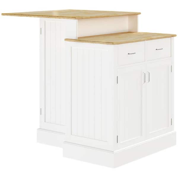 ANTFURN White Kitchen Cart with Shelf Spice Rack