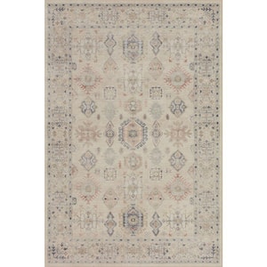 Hathaway Beige/Multi 9 ft. x 12 ft. Traditional Distressed Printed Area Rug